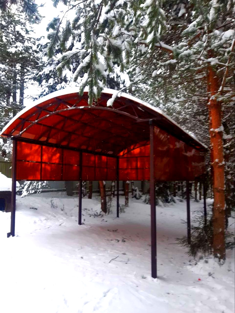 Арочный автонавес для дачи